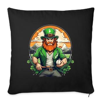 St. Patrick's Day Shamrock Baseball - Sofa pillowcase 17,3'' x 17,3'' (45 x 45 cm) - black - Front