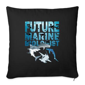 Futur biologiste marin des espèces de requins - Housse de coussin décorative 45 x 45 cm - noir - Devant