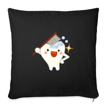 teeth - Sofa pillowcase 17,3'' x 17,3'' (45 x 45 cm) - black - Front