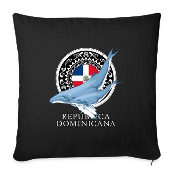 Baleine à bosse République dominicaine - Housse de coussin décorative 45 x 45 cm - noir - Devant