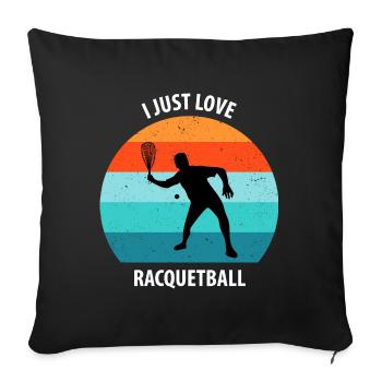 Racqueetball - Housse de coussin décorative 45 x 45 cm - noir - Devant