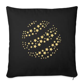 2020 07 01 3d sphere stars 4 - Sofa pillowcase 17,3'' x 17,3'' (45 x 45 cm) - black - Front