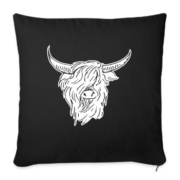 scottish highlander 02 white - Sofa pillowcase 17,3'' x 17,3'' (45 x 45 cm) - black - Front