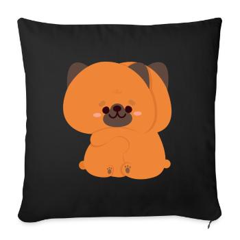 German Shepherd Couple - Sofa pillowcase 17,3'' x 17,3'' (45 x 45 cm) - black - Front