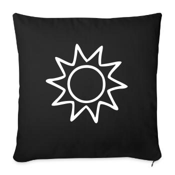 Soleil Dessin Nature Croquis Blanc - Housse de coussin décorative 45 x 45 cm - noir - Devant