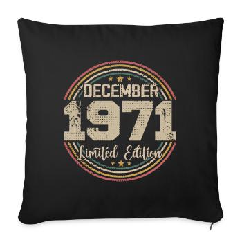 Les Légendes Sont Nées En Décembre 1971 - 1971 - Housse de coussin décorative 45 x 45 cm - noir - Devant