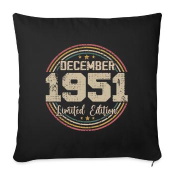 Les Légendes Sont Nées En Décembre 1951 - 1951 - Housse de coussin décorative 45 x 45 cm - noir - Devant