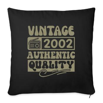 Authentic 2002 Vintage 2002 - Vintage 2002 Retro - Sofa pillowcase 17,3'' x 17,3'' (45 x 45 cm) - black - Front