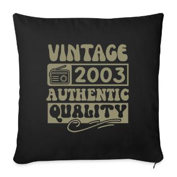 Authentic 2003 Millésime 2003 - Vintage 2003 Rétro - Housse de coussin décorative 45 x 45 cm - noir - Devant