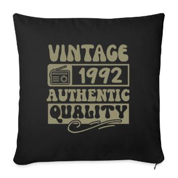 Authentic 1992 Vintage 1992 - Vintage 1992 Retro - Sofa pillowcase 17,3'' x 17,3'' (45 x 45 cm) - black - Front