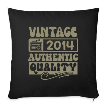 Authentic 2014 Vintage 2014 - Vintage 2014 Retro - Sofa pillowcase 17,3'' x 17,3'' (45 x 45 cm) - black - Front