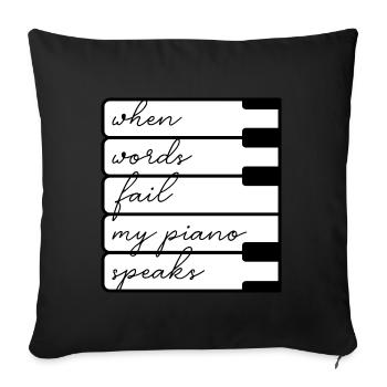 Pianiste Piano Piano Piano Gift - Housse de coussin décorative 45 x 45 cm - noir - Devant