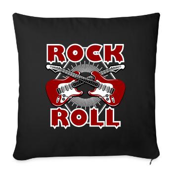 Guitare rock and roll - Housse de coussin décorative 45 x 45 cm - noir - Devant