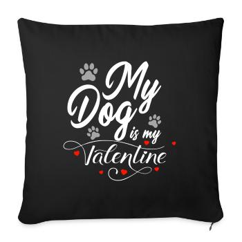Amoureux de chien - Housse de coussin décorative 45 x 45 cm - noir - Devant