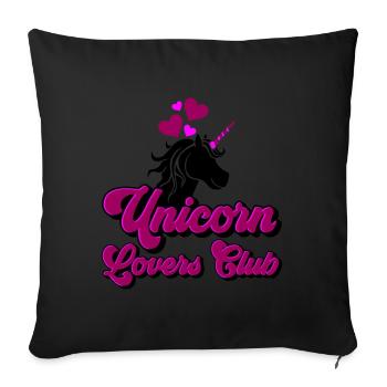 Couleurs changeantes | Club des amoureux des licornes - Housse de coussin décorative 45 x 45 cm - noir - Devant