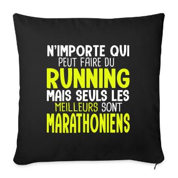 Cadeau rmarathon les meilleurs sont marathoniens - Housse de coussin décorative 45 x 45 cm - noir - Devant