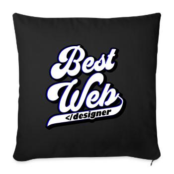 Best Web Designer | Farben änderbar - Sofakissenbezug 45 x 45 cm - Schwarz - Vorne