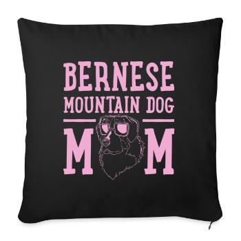 Bernese mountain dog mom - Sofa pillowcase 17,3'' x 17,3'' (45 x 45 cm) - black - Front