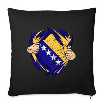 Proud Bosnian Bosniaks Bosnia Herzegovina - Sofa pillowcase 17,3'' x 17,3'' (45 x 45 cm) - black - Front