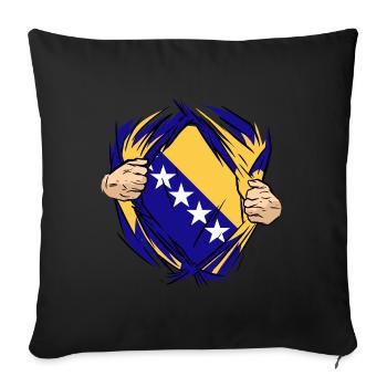 Proud Bosnian Bosniaks Bosnia Herzegovina - Sofa pillowcase 17,3'' x 17,3'' (45 x 45 cm) - black - Front