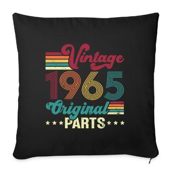 Vintage 1965 Original, Birthday Gift - Sofa pillowcase 17,3'' x 17,3'' (45 x 45 cm) - black - Front