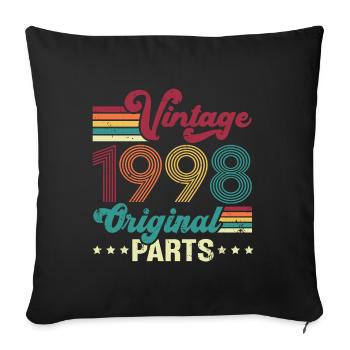 Vintage 1998 Original, Birthday Gift - Sofa pillowcase 17,3'' x 17,3'' (45 x 45 cm) - black - Front