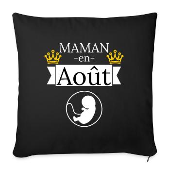 Maman en août. Future maman - Housse de coussin décorative 45 x 45 cm - noir - Devant