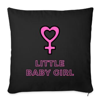 Annonce de bébé - Filles - Grossesse - Housse de coussin décorative 45 x 45 cm - noir - Devant