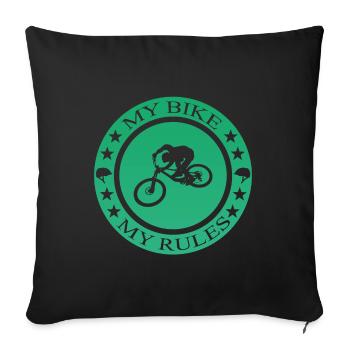 Biken, Bike, Fahrrad, Bmx - Sofakissenbezug 45 x 45 cm - Schwarz - Vorne