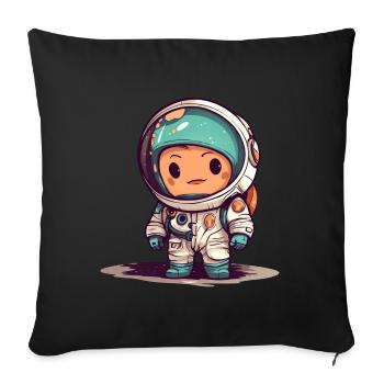 Petit astronaute - Housse de coussin décorative 45 x 45 cm - noir - Devant