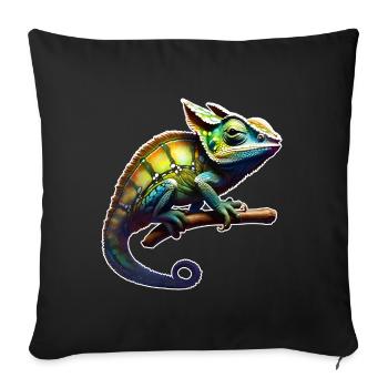 Caméléon camouflage cool - Housse de coussin décorative 45 x 45 cm - noir - Devant