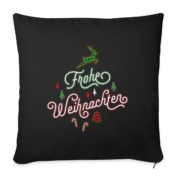 Frohe Weihnachten Ugly Christmas Sweater Geschenk - Sofakissenbezug 45 x 45 cm - Schwarz - Vorne