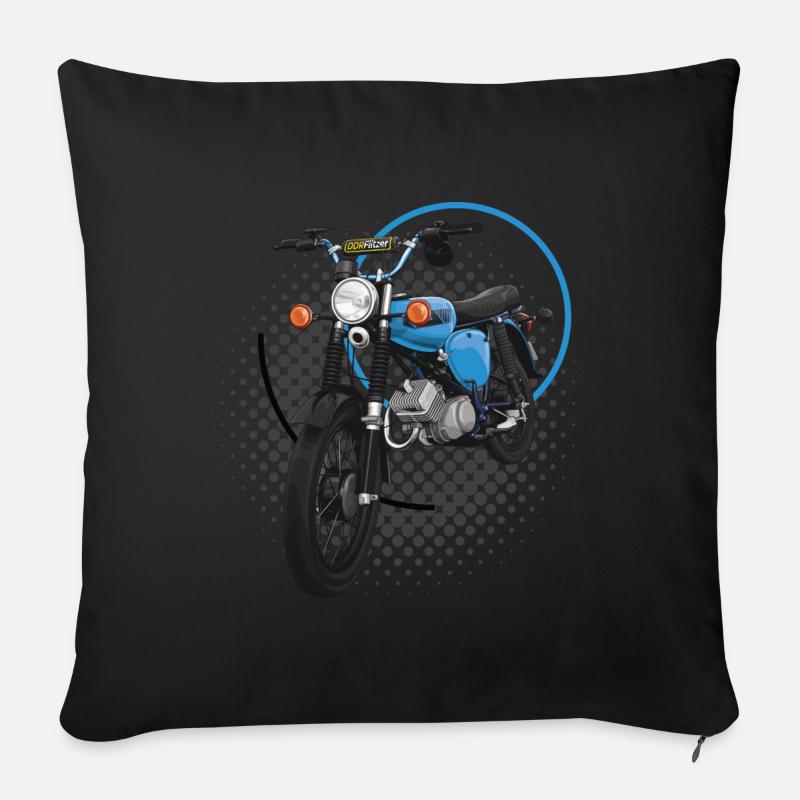 S51 (hellblau) // Illustration - Sofakissenbezug 45 x 45 cm - Schwarz
