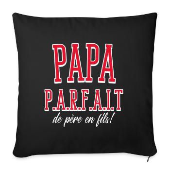 Papa parfait de père en fils - Housse de coussin décorative 45 x 45 cm - noir - Devant