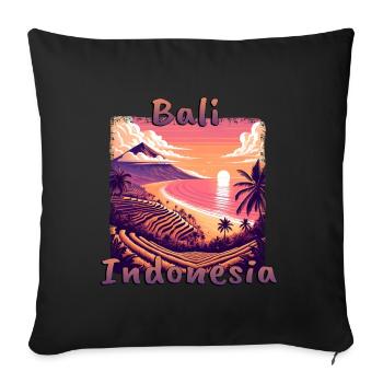 Bali Indonesia Sunset Beach Orange - Sofa pillowcase 17,3'' x 17,3'' (45 x 45 cm) - black - Front