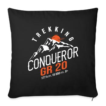 GR 20 Corsican hike gr 20 hiker hiking Corse - Sofa pillowcase 17,3'' x 17,3'' (45 x 45 cm) - black - Front