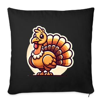 Twerking Dinde Drôle Thanksgiving - Housse de coussin décorative 45 x 45 cm - noir - Devant