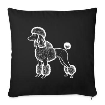 Poodle Lineart - Sofa pillowcase 17,3'' x 17,3'' (45 x 45 cm) - black - Front