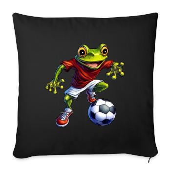Football des grenouilles - Housse de coussin décorative 45 x 45 cm - noir - Devant