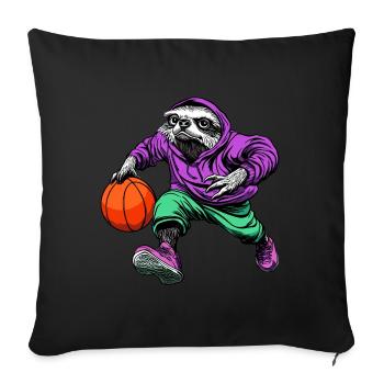 Sloth Basketball Player - Sofa pillowcase 17,3'' x 17,3'' (45 x 45 cm) - black - Front