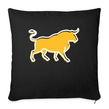 Un taureau sauvage - Housse de coussin décorative 45 x 45 cm - noir - Devant