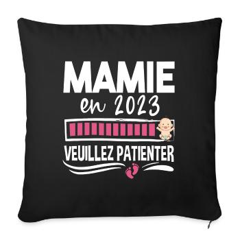 Mamie 2023 Grand-Mère Retraitée Retraite Cadeau - Housse de coussin décorative 45 x 45 cm - noir - Devant