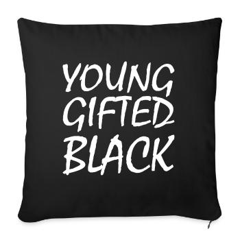 young gifted and black - Housse de coussin décorative 45 x 45 cm - noir - Devant