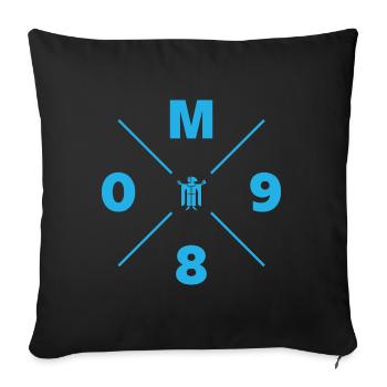 M 089 MÜNCHEN | MÖNCH | HELLBLAU - Sofakissenbezug 45 x 45 cm - Schwarz - Vorne