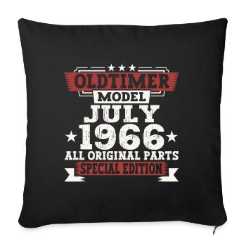 Oldtimer July 1966 56th Birthday Gift Men - Sofa pillowcase 17,3'' x 17,3'' (45 x 45 cm) - black - Front
