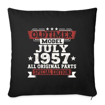 Oldtimer July 1957 65th Birthday Gift Men - Sofa pillowcase 17,3'' x 17,3'' (45 x 45 cm) - black - Front