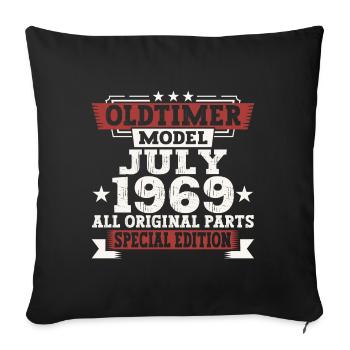 Oldtimer July 1969 53rd Birthday Gift Men - Sofa pillowcase 17,3'' x 17,3'' (45 x 45 cm) - black - Front