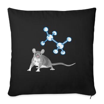 Le rongeur de rat souris aime les signes chimiques - Housse de coussin décorative 45 x 45 cm - noir - Devant