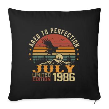Vintage July 1986 Anniversary July 1986 - Sofa pillowcase 17,3'' x 17,3'' (45 x 45 cm) - black - Front