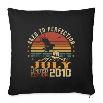 Millésime Juillet 2010 Anniversaire Juillet 2010 - Housse de coussin décorative 45 x 45 cm - noir - Devant